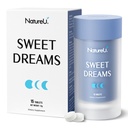 Melatonin Free Sleep Supplement for Adults, Sweet Dreams Deep Sleep Support, 12H Sustained Release Technology with GABA & SleepMaster Peptide, Non-Habit Forming 15-Day Supply