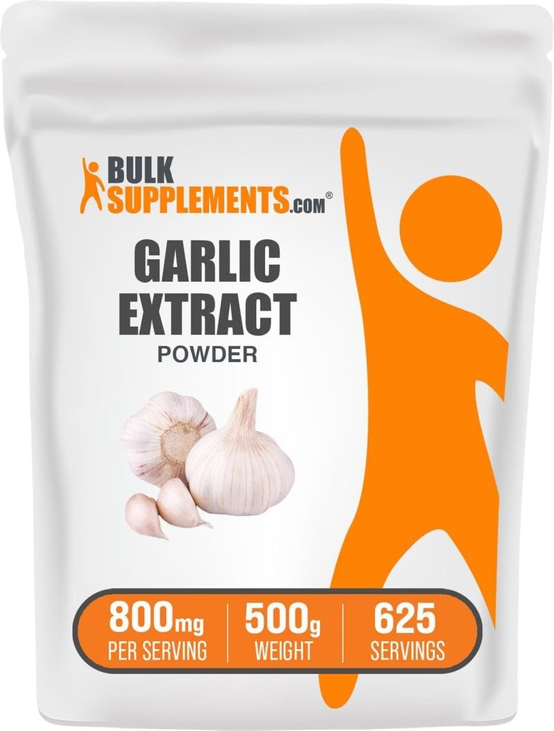 BulkSupplements.com Knoblauch-Extrakt-Pulver - Knoblauch-Ergänzung, Kräuter-Ergänzung, Allium Sativum - Herbal & Glutenfrei, 800mg pro Servierung, 500g (1.1 lbs) (Pack von 1)