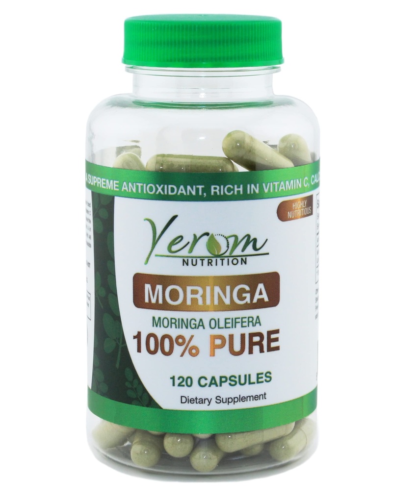 Pure Moringa Kapseln - 800mg hohe Potenz, 100% natürlich, Ergänzung für Energie, Immununterstützung und Antioxidans Boost, 120 Kapseln