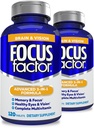 Focus Factor Adultes Supplément Cerveau et Vision, 120 Count- Vitamine oculaire, Supplément minéral, Multivitamine complète avec Lutéine et Zeaxanthin-Brain Supplément pour Focus, Concentration, Mémoire (2 Pk)