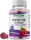Greenfield Nutritions Halal Immune Support Elderberry Gummies für Erwachsene - Unterstützt Ihr Immunsystem natürlich mit Halal Zink und Vitamin C Gummy - 60 Delicious Mixed Berry Gummies Halal Vitamins
