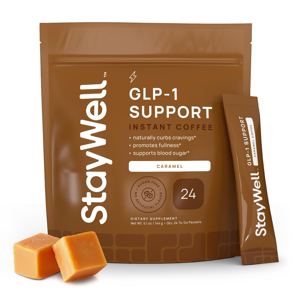 Slim Coffee GLP-1 Supplement | GLP 1 Booster to Control Appetite and Cravings | Great Tasting Metabolic Support - Coffee Bean Extract, Green Tea, Yerba Mate (Caramel)