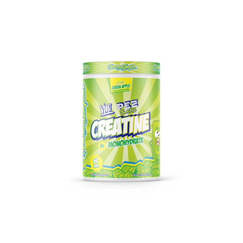 VMI Sports Creatine Monohydrate Powder Muscle Mass – Strength – Size – Power | 5 Grams per Serving (60 Servings, PEZ Sour Green Apple)