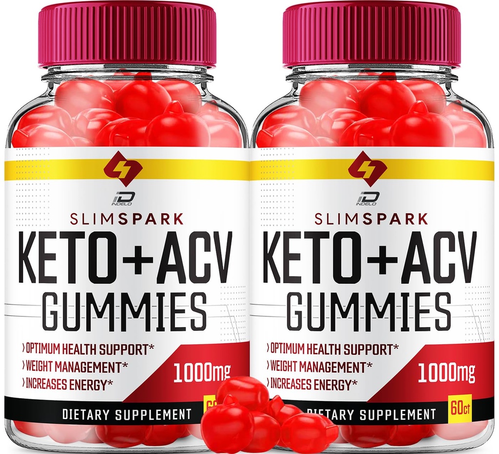 Slim Spark ACV Gummies Supplement - SlimSpark Keto + ACV Gummies Apple Cider Vinegar 1000MG, Slim Spark Keto Gummies Reviews, Vitamin B12 (2 Pack - 120 Gummies)