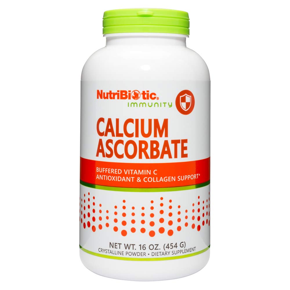 NutriBiotic - Polvere di vitamina C dell'ascorbato di calcio, 16 Oz | Antiossidante essenziale e supplemento di collagene Buffered con il calcio | Non-Acidic & Easier sulla digestione che acido ascorbico | Gluten & GMO Free