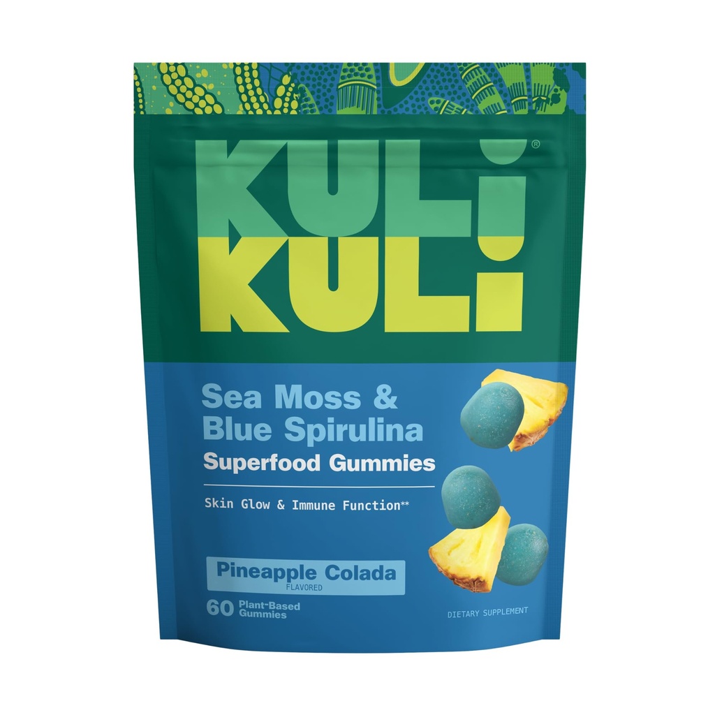 Kuli Kuli Organic Sea Moss & Blue Spirulina Gummies, 60 CT