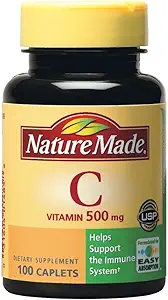 Natura fatta vitamina C 500 mg Caplets, per il supporto immunitario, Gluten Free 100 Count (Pack of 3)