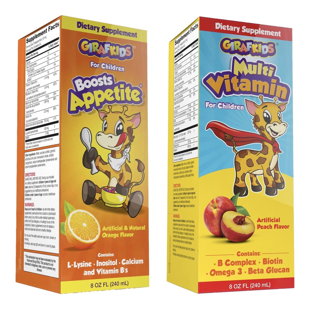 GirafKids Appetite & Multivitamin Bundle, Complete Daily Support for Kids