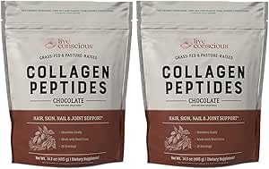 Live Conscious Collagen Peptides Powder - Chocolate Collagen Powder - Haar, Haut, Nagel und Gelenkunterstützung - Typ I & III Grass-Fed Collagen Supplements für Damen und Herren (2-Pack)