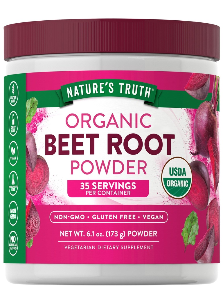 Polvere di radice di barbabietola biologica della natura | 6.1 oz | Vegan, Non-GMO & Gluten Supplemento gratuito