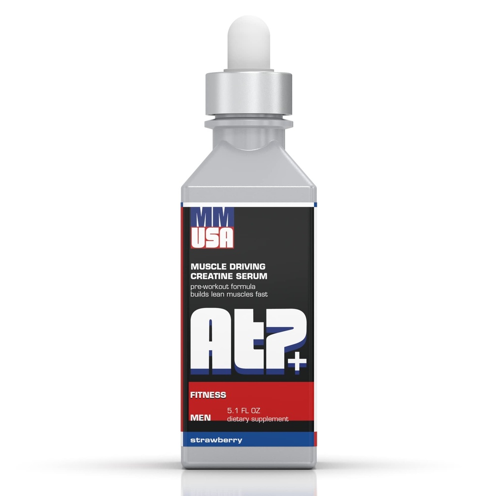 MMUSA ATP+ für Herren Pre-Workout Creatine Serum. Instant Energy, Power, Stärke und Ausdauer. Steigert Muskelwachstum, Bodybuilding-Leistung. mit Aminosäuren & Glucosamin. Erdbeere, 5.1 Fl Oz