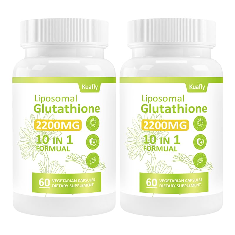 Liposomal Glutathione 2200 MG per Serving, 10-in-1 Comprehensive Formula with Vitamin C, Alpha-Lipoic Acid, Resveratrol, Milk Thistle, 120 Capsules,Non-GMO Nutritional Supplement