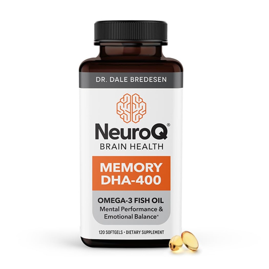 LifeSeasons NeuroQ Memory DHA-400 - Omega-3 Fish Oil Supplement - Mental Performance & Balance - Supporta la salute del cervello neuro - protegge contro la perdita di memoria e migliora la messa a fuoco - 120 Softgels