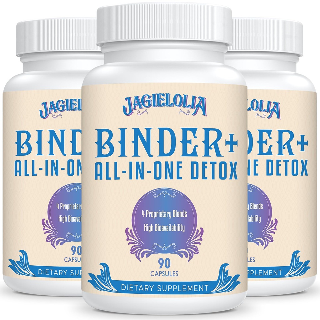 All-In-One Detox Binder Supplément 1500 MG - Haute Biodisponibilité, Liver Gut Detox Cleanse avec Charcoal activé, Zeolite & Clay Bentonite pour les toxines, foie, digestif, 270 Capsules Vegan