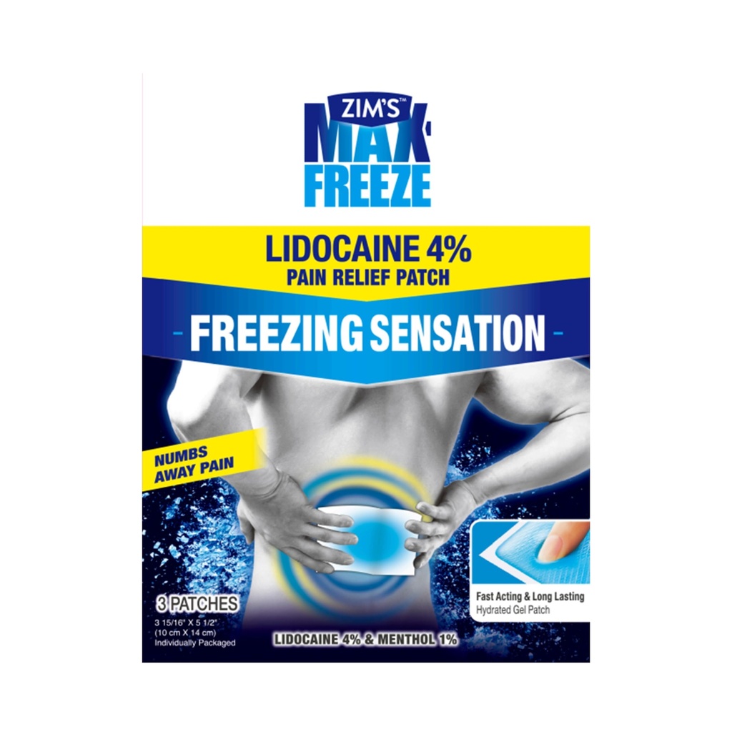 Zim’s Max Freeze 4% Lidocaine Pain Relief Patches | 3 Count