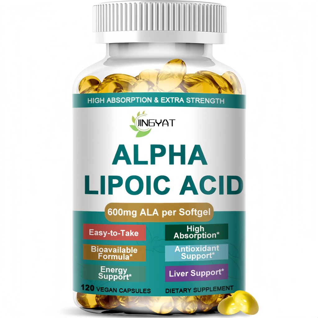 Alpha Lipoic Acid 600mg - High Absorption ALA Supplement Antioxidant for Nerve, Energy, Metabolism & Liver Detox Support - Extra Strength Alpha Lipoic Acid Softgels - Non-GMO, 120 Vegan Capsules