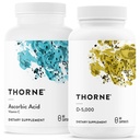 THORNE - Immun & Wellness Support Bundle - Asorbic Acid & Vitamin D-5000 - Antioxidant & Immunfunktion - 60 Servierungen