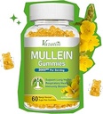 Mullein Gummies, Mullein Blattextrakt mit Bromelain, Quercetin, Pine Bark Support Lung Cleanse for Healthy Breathing, 60ct