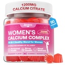 Calcium Gummies for Women, Calcium Citrate 1200mg with Vitamin D3 K2, Collagen & Biotin, B0ne, Teeth, Immune & Hormone Support, Sugar Free, Non-GMO, Gluten-Free, Strawberry Flavor, 90 Count