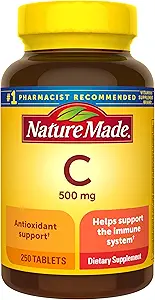 Vitamina C, 500 mg (250 capsule) Il pacchetto può variare