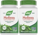 Nature's Way Melissa Lemon Balm Leaf, Traditional Sleep Support*, Melatonin Free, 1500 mg per 3-Capsule Serving, Non-GMO Project Verified, 100 Vegan Capsules (Packaging May Vary), (Pack of 2)
