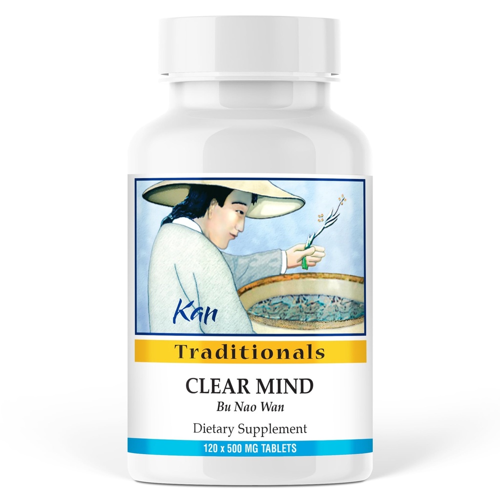 Kan Herbs Company Clear Mind Formula – Traditional Chinese Herbal Blend for Cognitive Clarity and Spirit Support, Nourishes Heart Yin and Blood, Calms Shen, Herbal Supplement, 120 Tablets