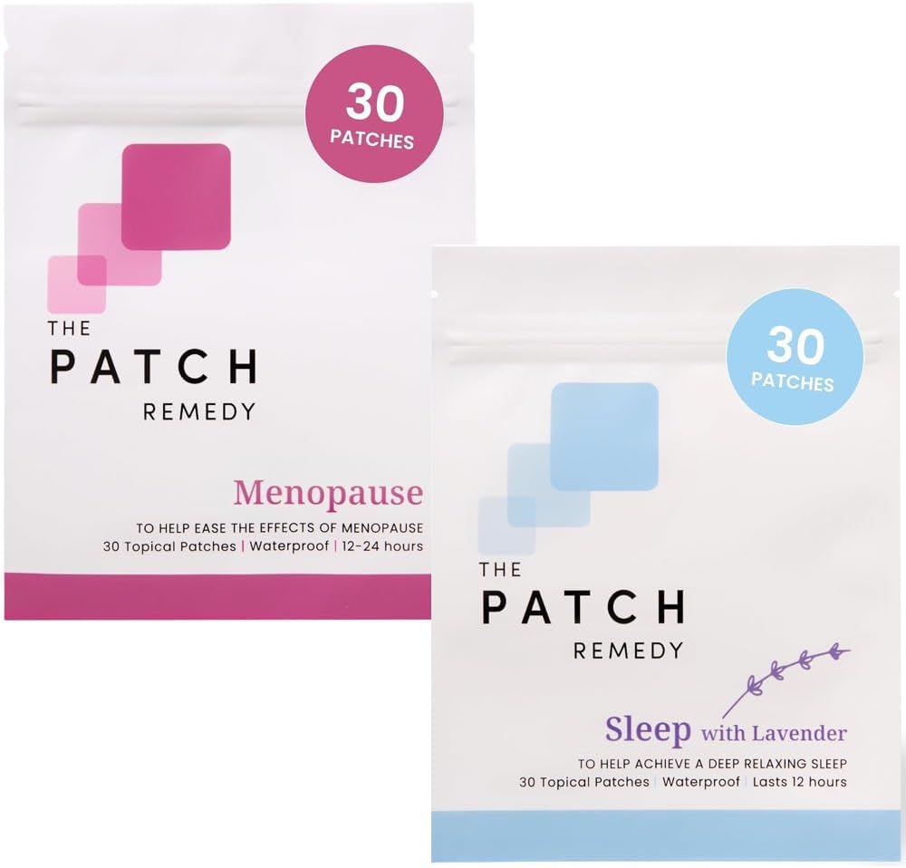 The Patch Remedy Hot Flash & Sleep Bundle - Ménopause Relief pour les femmes et la détente Patch de sommeil avec lavande, Transdermal Skin Patches Kit pour les femmes Wellness