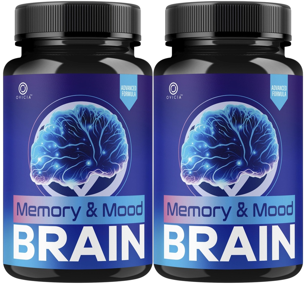 (2 Pack) Memory and Mood Brain Capsules - Official MemoryandMoodBrain Pills Advanced Premium Formula Support, All Natural Ingredients Vitamins for Overall Health & Wellness, 120 Capsules for 2 Months
