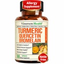 Quercetin mit Bromelain Turmeric Curcumin Supplement – Allergy Relief, Joint & Immune Support – Organic Turmeric Supplement mit Black Pepper (Bioperine) – 180 Quercetin 500mg Kapseln