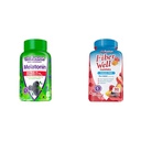 Vitafusion Extra Strength Mélatonine Gummy Vitamines, 5mg, 120 ct Gummies & Fibre bien supplément de fibre sans sucre, pêche, fraise et BlackBerry suppléments aromatisés, 90 comte