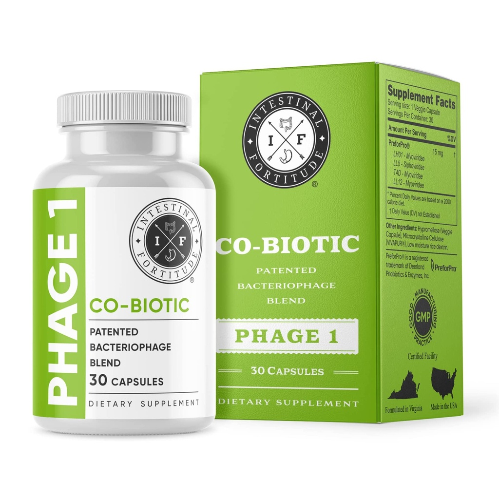 Intestinal Fortitude Phage 1 - Ultimate Gut Health Supplement, Total Restore Intestinal Defense, patentierte Bakteriophage Blend für Gut-Unterstützung, Verdauungs- und Immunsystem-Gesundheit, Zerstörung Bad Bacteria