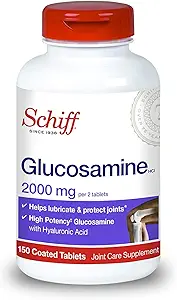 Schiff Glucosamina con Acido Ialuronico, 2000mg Glucosamina, Integratore di Cura Congiunto Aiuta Lubricate & Proteggere Giunti*, 150 Conteggio (Pacchetto di 2)