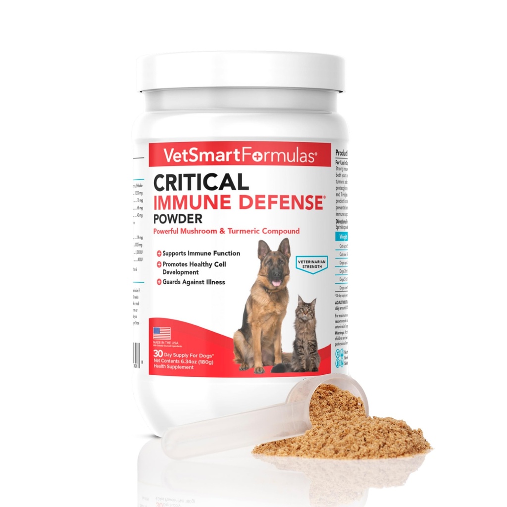 Critical Immune Defense for Dogs & Cats; Unterstützt normales Zellwachstum - Türkei-Tail, Reishi, Shiitake und Maitake-Mushroom-Formel mit patentiertem Weiß-Turm-Extrakt - 30-Tage-Versorgung
