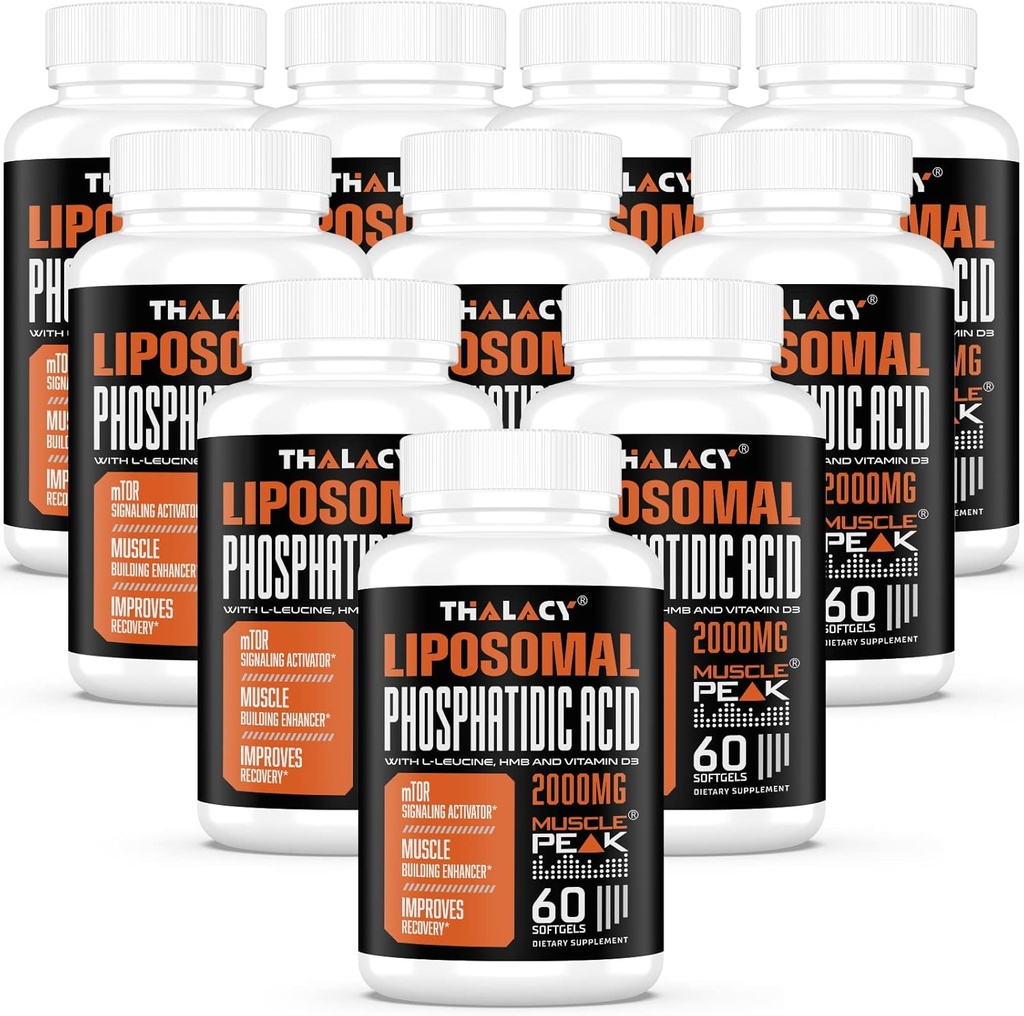 2000mg Liposomal Phosphatidic Acid Muscle Builder (PA), High Absorption Muscle Building Supplements for Men & Women | Muscle Gainer, mTOR Protein Sintesi & magra muscolare, resistenza, 10 Pack