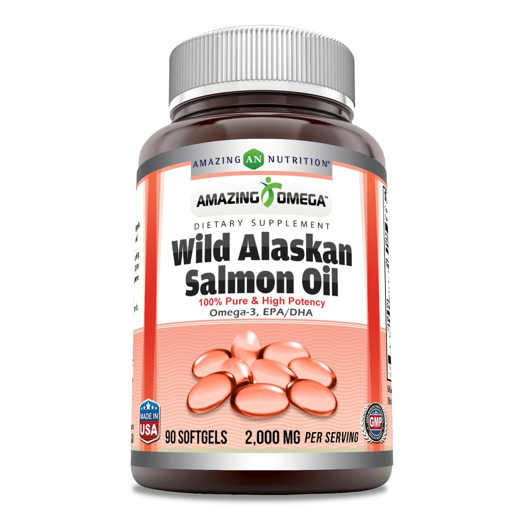 Erstaunlich Omega Wild Alaskan Lachsöl 2000mg Pro Servieren Softgels Beilage (90)
