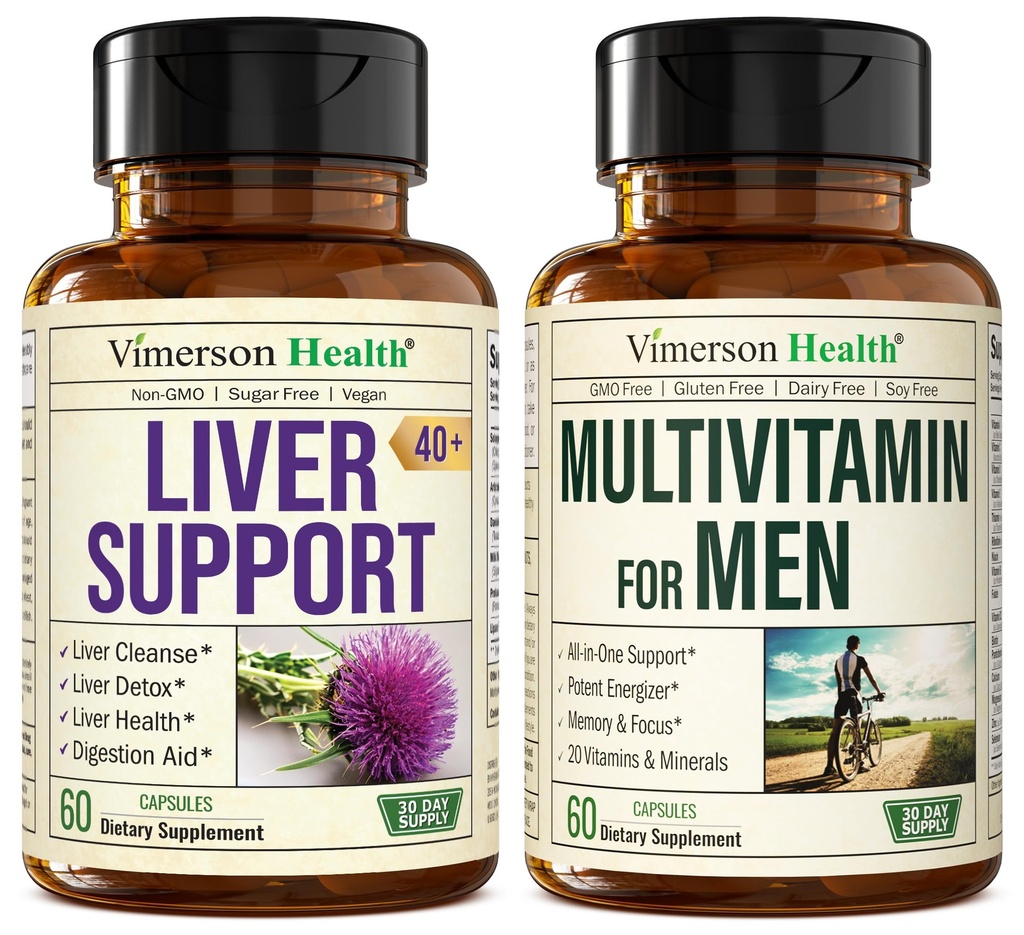 Nettoyer le foie Détox et réparer le supplément de chardon et multivitamine pour les hommes - Multivitamines et multiminéraux hommes complets avec vitamine A, C, D, E, B12, zinc et plus de vitamines pour les hommes