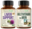 Nettoyer le foie Détox et réparer le supplément de chardon et multivitamine pour les hommes - Multivitamines et multiminéraux hommes complets avec vitamine A, C, D, E, B12, zinc et plus de vitamines pour les hommes