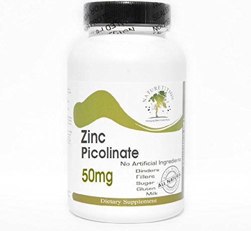Zinc Picolinate 50mg ~ 200 Capsules - No Additives ~ Naturetition Supplements