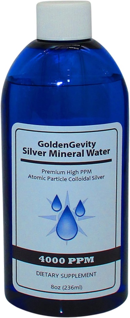 4000 PPM Bioactive Atomic Colloidal Silver, 8 oz | Non tossico, Non OGM Trace Mineral Immune Support Supplemento