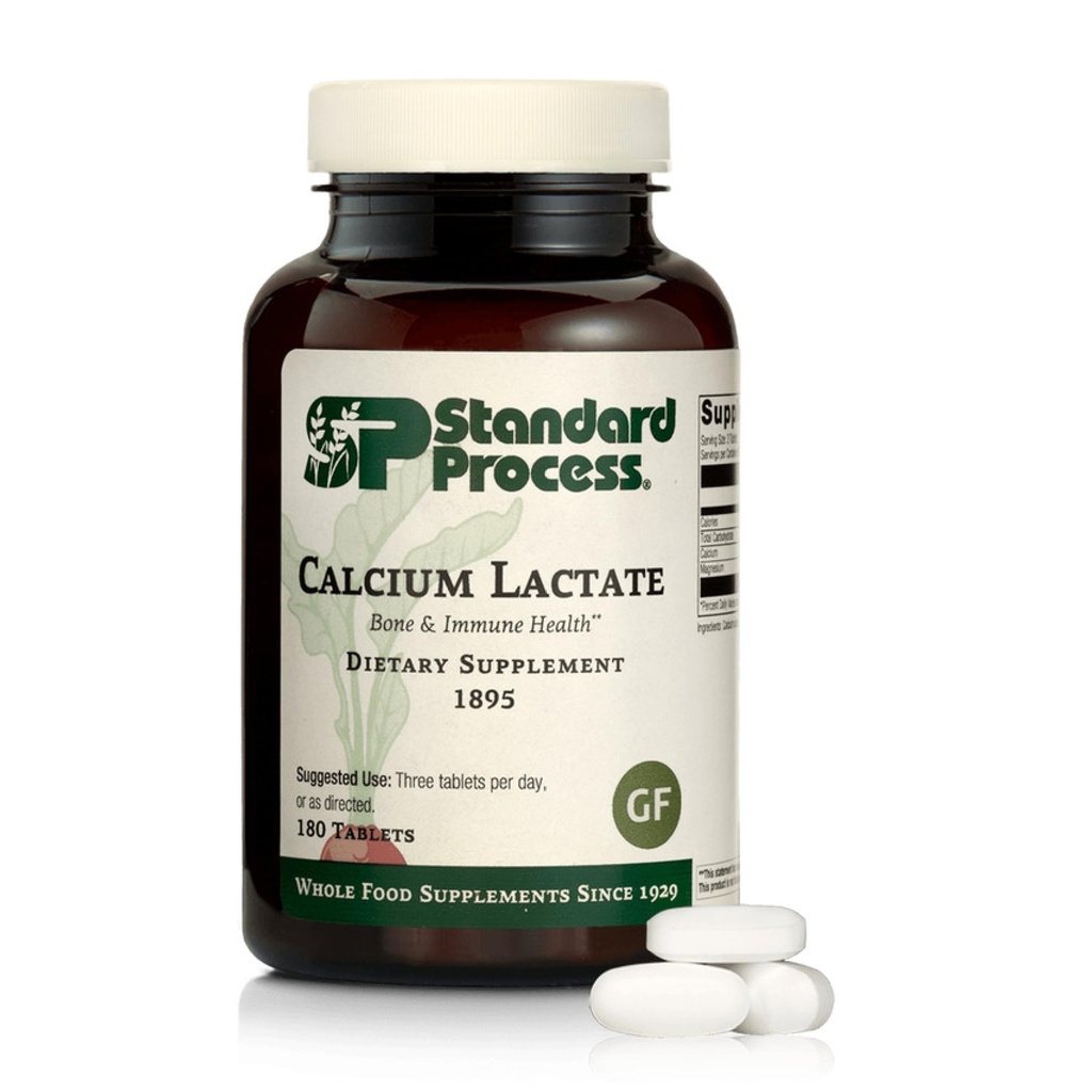 Standard Process Calcium Lactate Bone & Immune Health Dietary Support - Vegan, Gluten-Free, Non-Dairy, Non-Soy & Non-Grain - Bone, Joint & Health Support - 180 Tablets