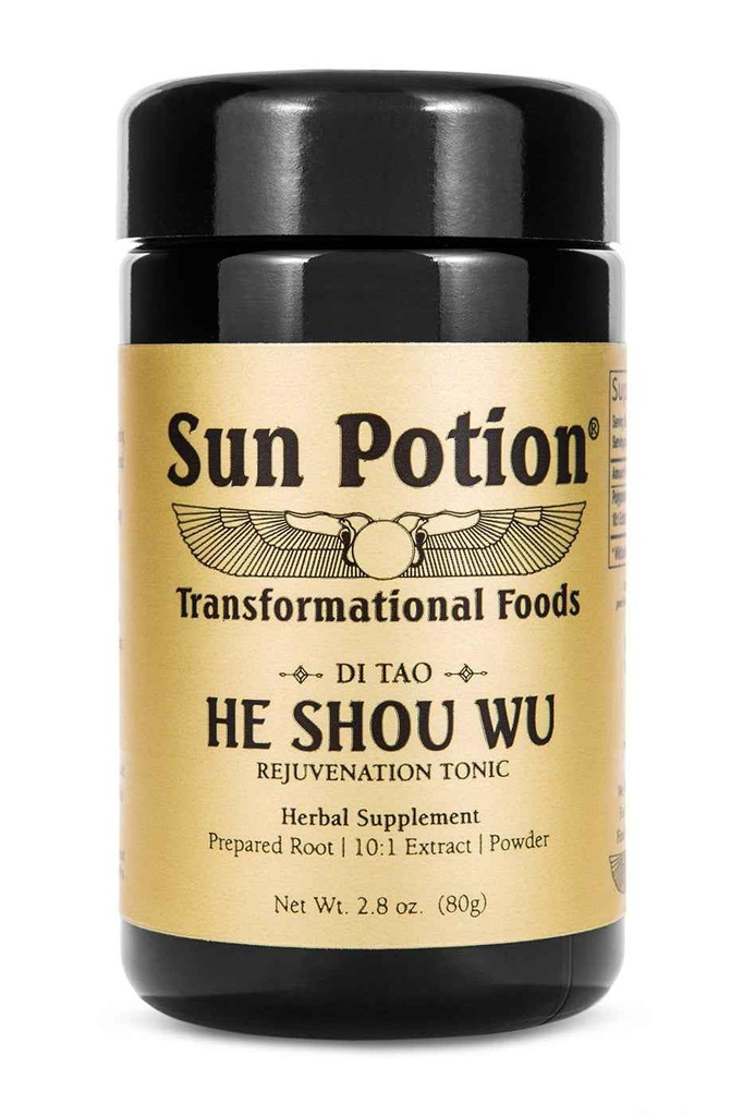 Sun Potion He Shou Wu Powder 10:1 Extract 200g – Fo-Ti Root (Polygonum Multiflorum) | Longevity & Rejuvenation Tonic | Jing Herbal Support | Traditional Chinese Botanical | Di Tao Sourced