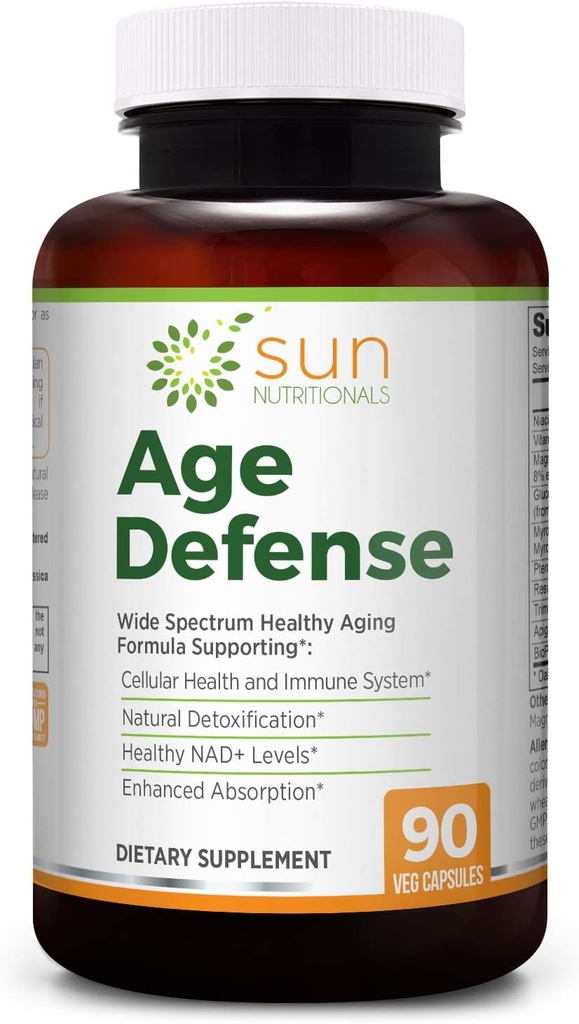 Alter Verteidigung mit Sulforaphane Vorläufer Glucoraphanin & Myrosinase, NAD+ mit Apigenin, Niacin & TMG, Nrf2 & Sirtuin Aktivatoren Pterostilbene, Trans-Resveratrol, Vitamin K2, Magnesium, 90 VCaps