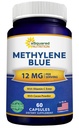 aSquared Nutrition Methylene Blue Capsules - Pharmaceutical Grade Supplement for Humans - 12mg Per Serving USP Grade - w/Vitamin C & Cacao Powder - Brain, Focus, Energy - Alt to Drops & Tablets