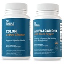 Dr Tobias Colon 14 Day Cleanse et Ashwagandha Capsules, Colon Cleanse Detox et Calme Adaptogen, soutient l'énergie et la santé immunitaire, non-OGM
