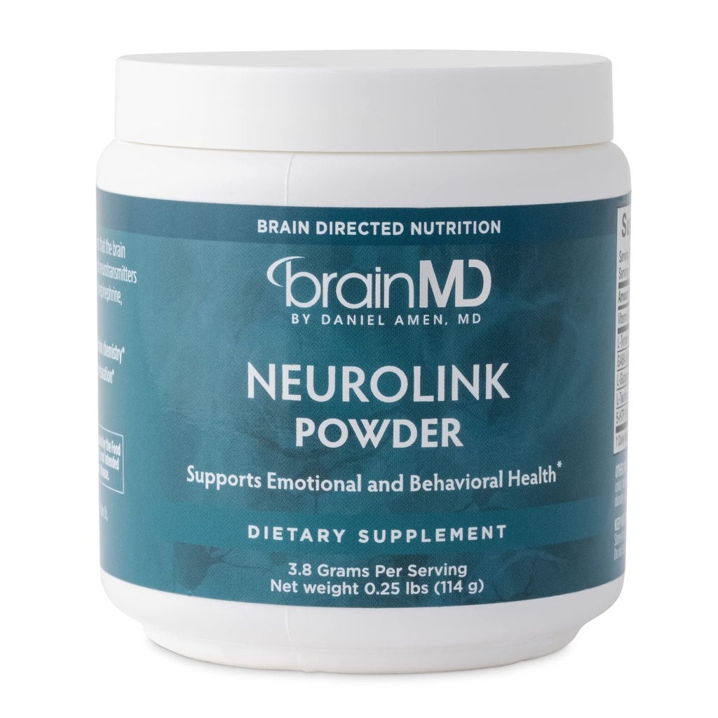 Dr. Amen BrainMD NeuroLink Powder - 114g - Unterstützt Gedächtnis, Fokus & Konzentration - Glutenfrei - 30 Portionen
