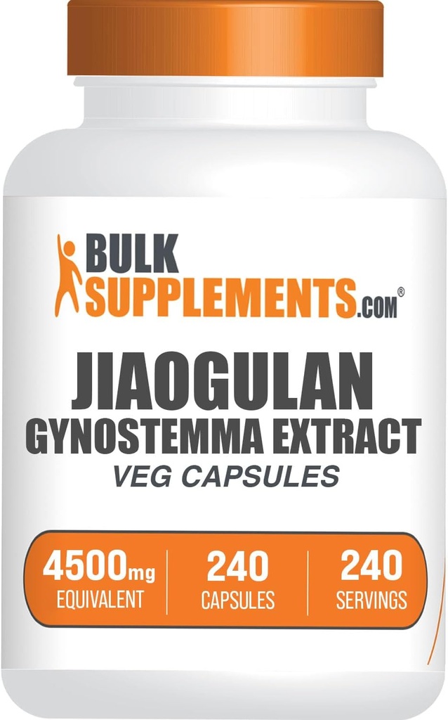 BulkSupplements.com Jiaogulan Capsules - Gynostemma Extract Capsules, Gynostemma Pentaphyllum Extract, Jiaogulan 9000mg gleichwertig - 1 Capsule, 240-Day Supply, 240 Veg Capsules (Verpackung kann variieren)