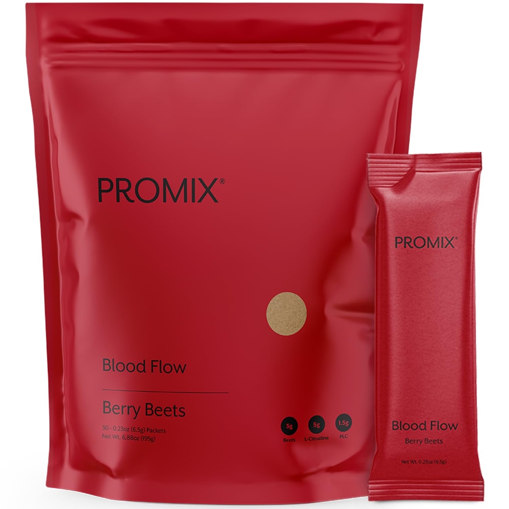 ProMix Nutrition Blood Flow - Nitric Oxide Supplement with Organic US Beet Root Powder - Cold Pressed, Low Temp Dehydration - 30 Servings