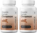 Balancebreens Certificato Organic Ceylon Cinnamon 1200mg Supplemento - 120 Veg Capsule - Cuore, Cervello e Joint Function Support - No Filler Pills (Pack of 2)