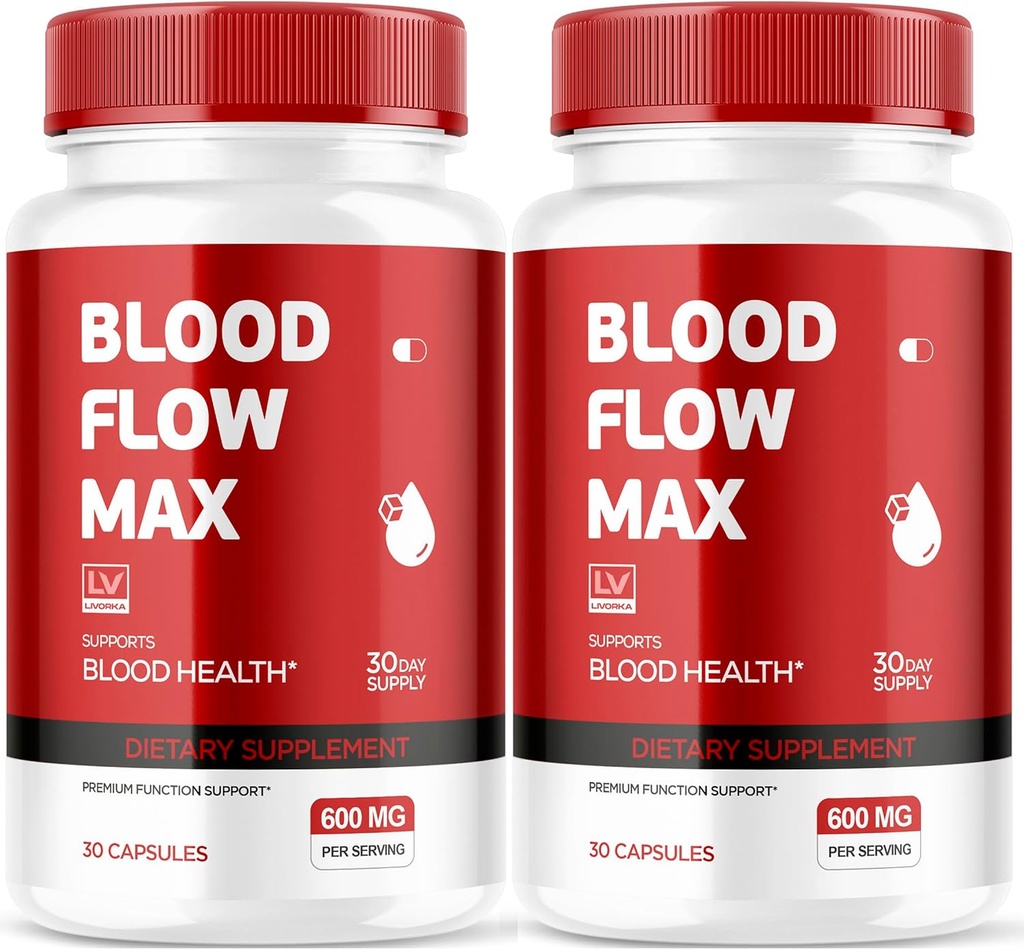LIVORKA (2 Pack Blood Flow Max, Blood Flow Max Capsules, Blood Flow Max Blood Support, BloodFlow Max, Blood Flow Capsules for Generall Wellness, Blood Flow Max Pills, 60 Capsule per 2 Mesi