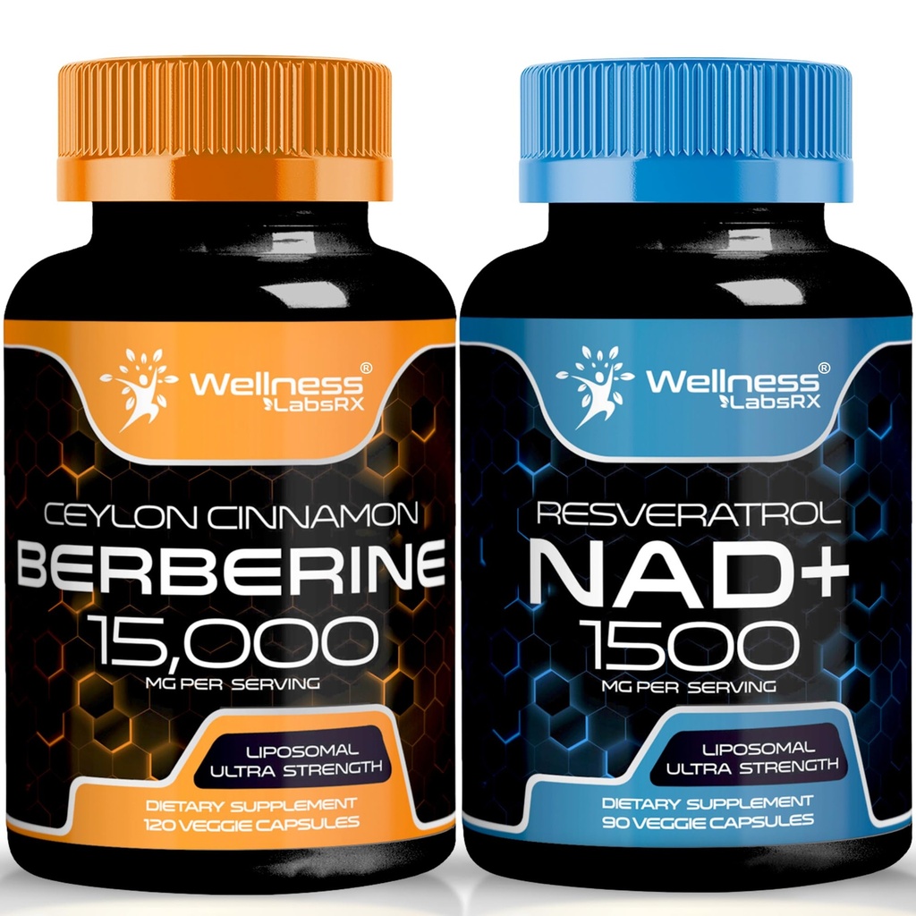 WELLNESS LABSRX NAD Supplement, 1500mg - NAD+ mit Resveratrolς 1500mg - Berberine mit Ceylon Cinnamon
